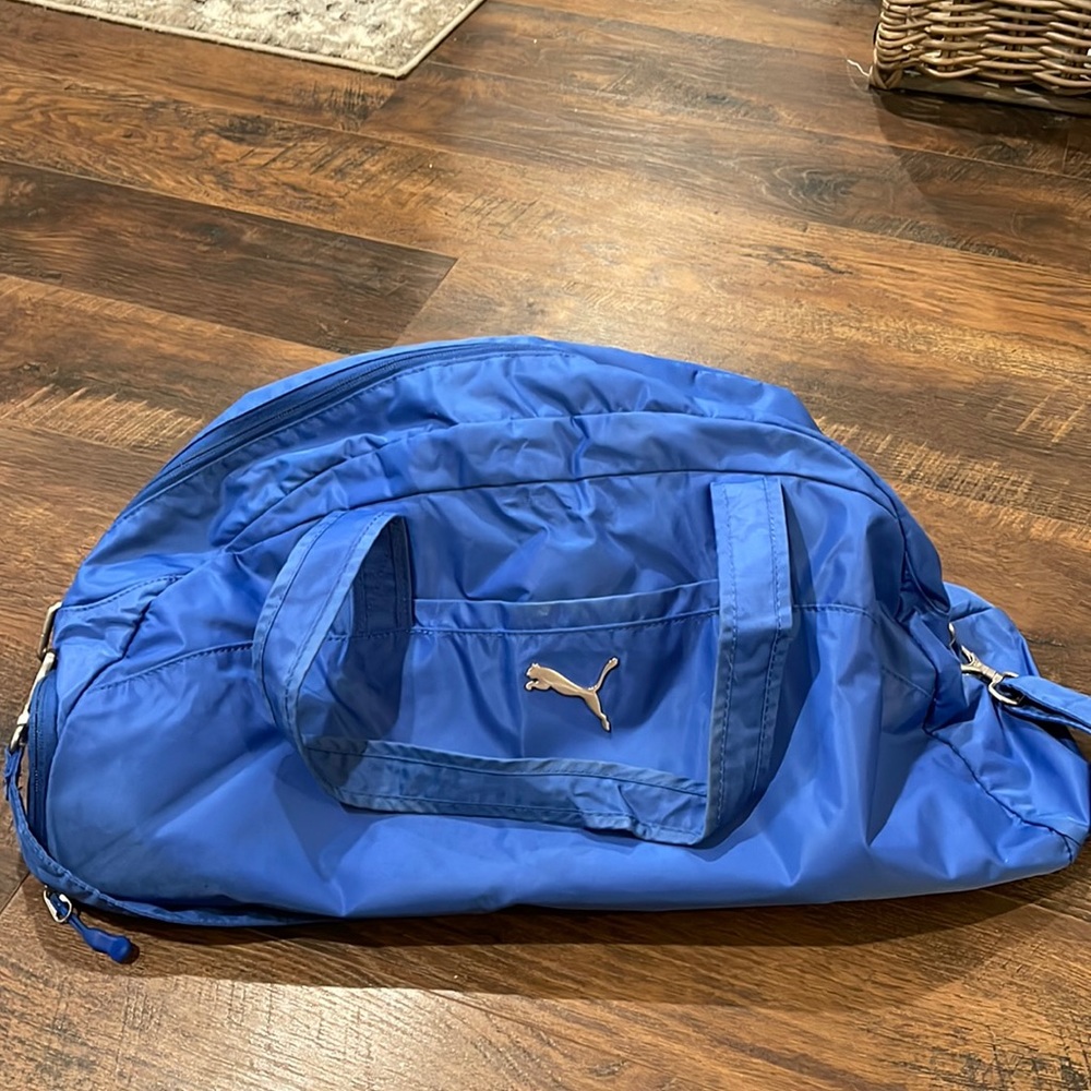 Puma blue gym bag with shoe pocket